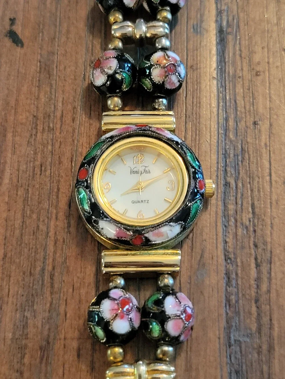 Vintage Vanity Fair Cloisonne Beaded Watch